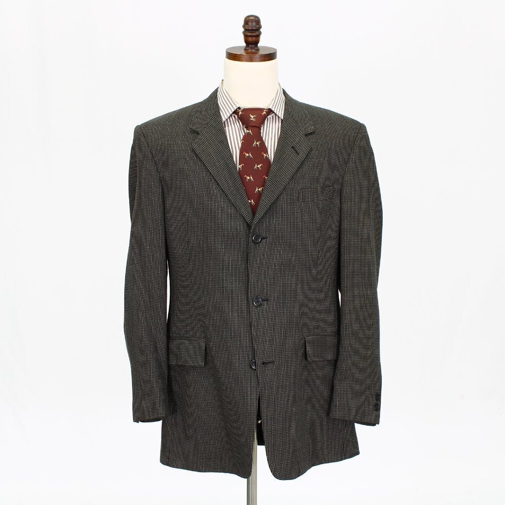 Kenneth Cole 42L Brown Solid 3-Button Sport Coat Blazer Jacket B948